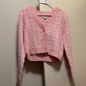 Francesca's Collections Pink Textured Cardigan